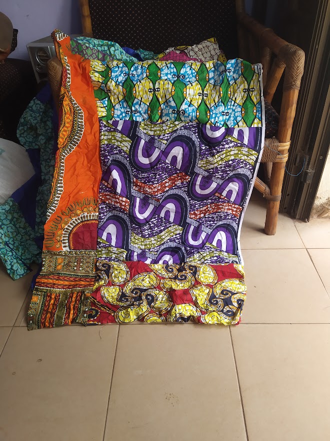 patching textile scraps for children clothes and the like